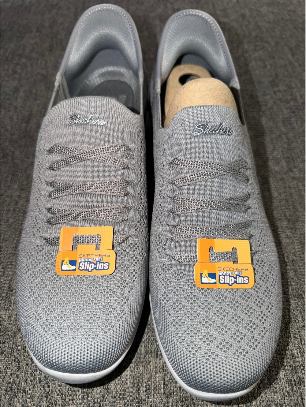 Skechers WMNS 10 Hands Free Slip-ins Arya Knit Gray Walking Shoes 158918 NIB - Picture 6 of 11